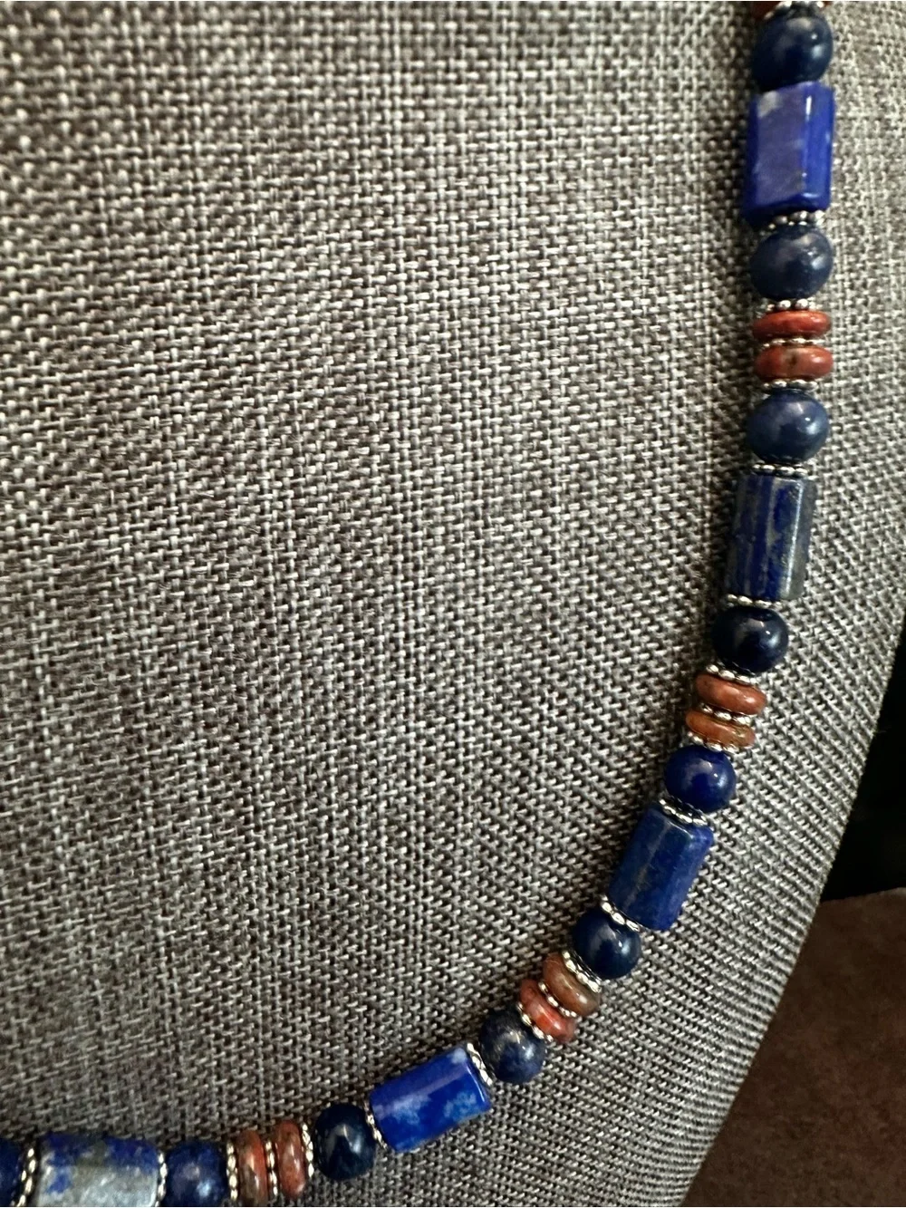 Handmade Lapis lazuli Bead  Unisex Necklace